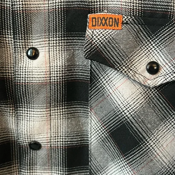 DIXXON ‘Big Twin’ long sleeve flannel Plaid Men's Shirt sz L - Picture 2 of 3